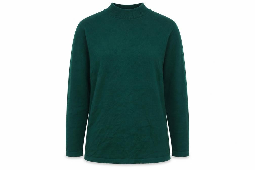 Camilla Womens Green Mock Neck Acrylic Pullover Jumper Size 14