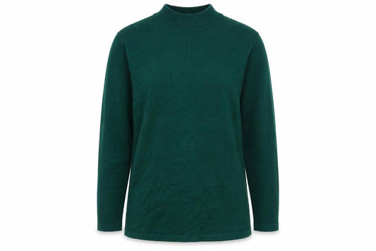 Camilla Womens Green Mock Neck Acrylic Pullover Jumper Size 14