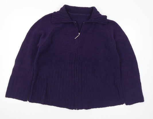 Preworn Womens Purple Jacket Size L Zip