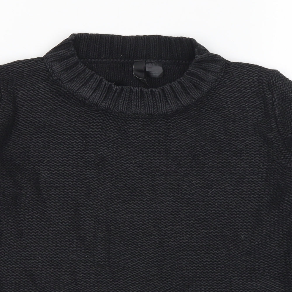 H&M Womens Black Mock Neck Cotton Pullover Jumper Size 10