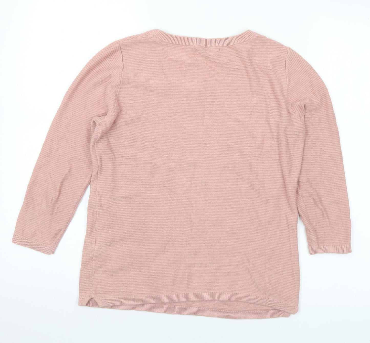 Stradivarius Womens Pink Scoop Neck Acrylic Pullover Jumper Size S