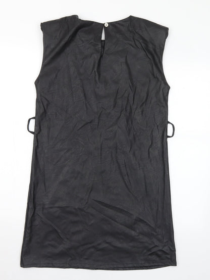Love Womens Black Polyester A-Line Size M Round Neck