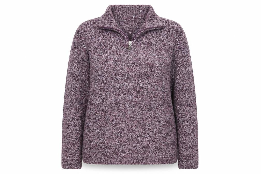Preworn Womens Purple Collared Acrylic Pullover Jumper Size M
