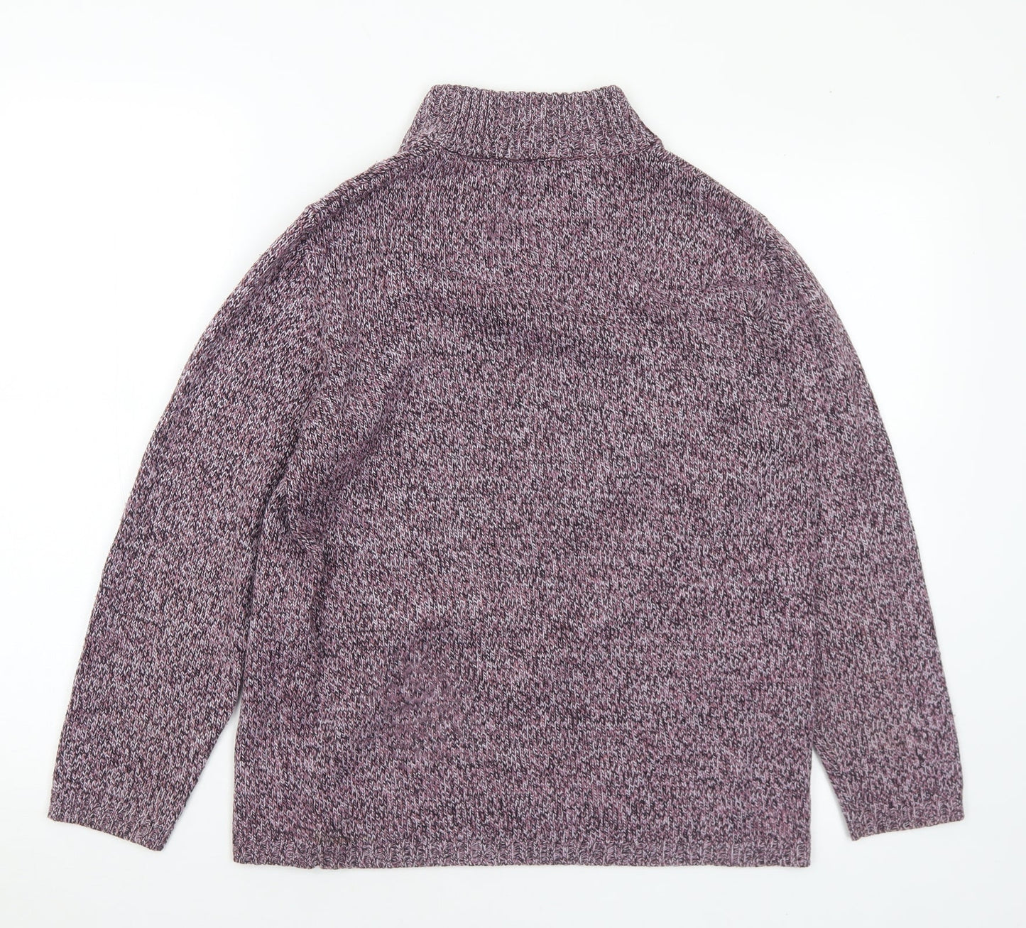Preworn Womens Purple Collared Acrylic Pullover Jumper Size M