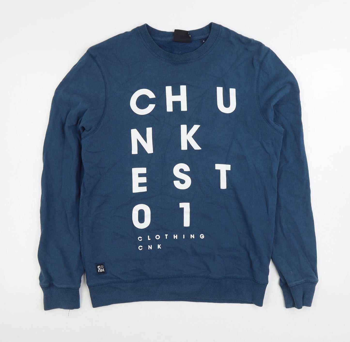 Chunk Clothing Mens Blue Cotton Pullover Sweatshirt Size S