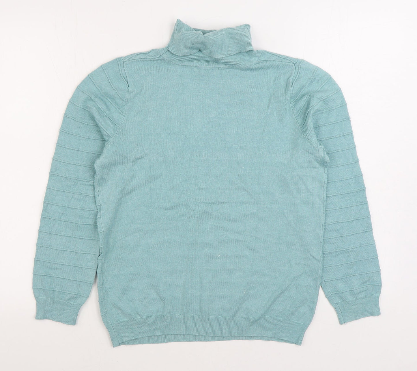 Bonmarché Womens Blue Round Neck Viscose Pullover Jumper Size S