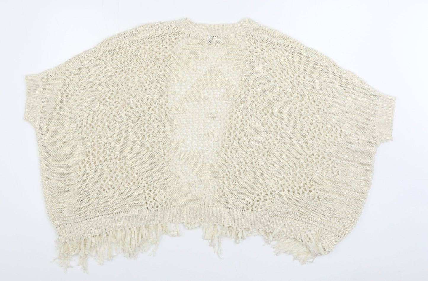 Matalan Womens Beige V-Neck Acrylic Cardigan Jumper Size S