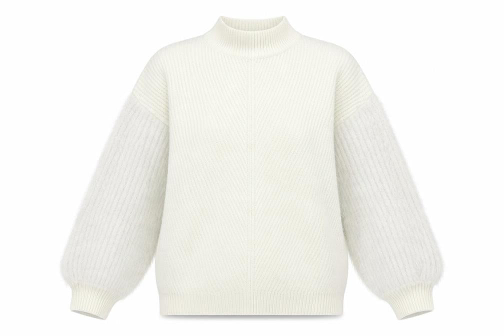 Primark Womens White Round Neck Acrylic Pullover Jumper Size S