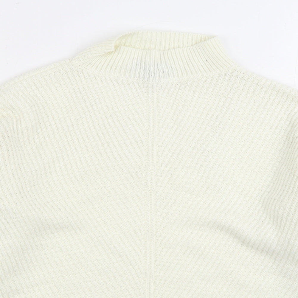 Primark Womens White Round Neck Acrylic Pullover Jumper Size S