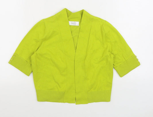 Wallis Womens Yellow V-Neck Cotton Cardigan Jumper Size S