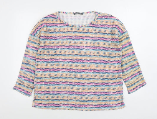 Nutmeg Womens Multicoloured Striped Polyester Pullover Sweatshirt Size 14 Pullover
