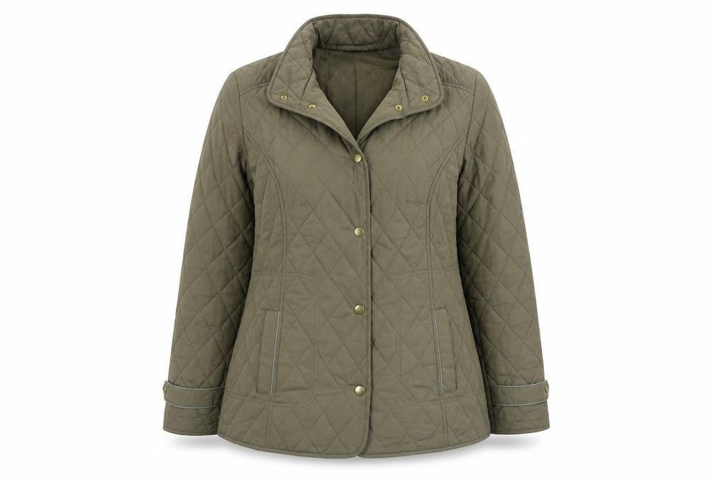Marks & Spencer Womens Beige Quilted Coat Size 14 Button