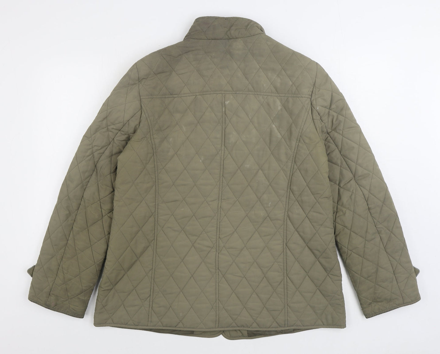 Marks and Spencer Womens Beige Quilted Coat Size 14 Button