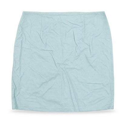 Primark Womens Blue Polyurethane A-Line Skirt Size 12 Zip