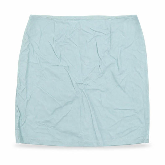 Primark Womens Blue Polyurethane A-Line Skirt Size 12 Zip