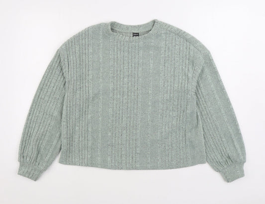 SheIn Womens Green Polyester Pullover Sweatshirt Size S Pullover