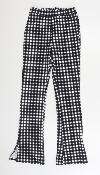 SHEIN Womens Black Check Polyester Jogger Trousers Size S L31 in Regular
