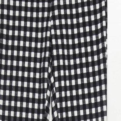 SHEIN Womens Black Check Polyester Jogger Trousers Size S L31 in Regular