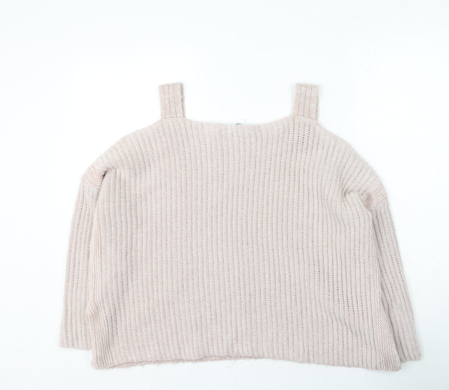 New look Womens Pink Square Neck Acrylic Pullover Jumper Size M