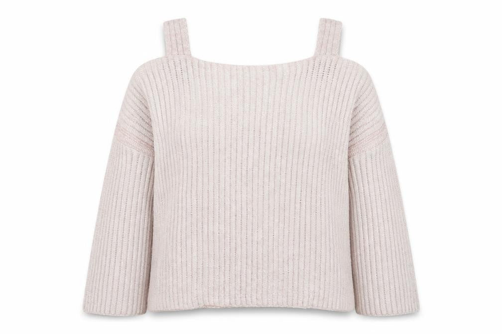 New look Womens Pink Square Neck Acrylic Pullover Jumper Size M