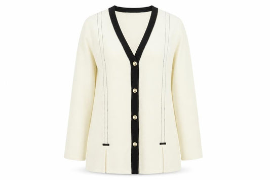 la confidence Womens Beige Round Neck Viscose Cardigan Jumper Size M