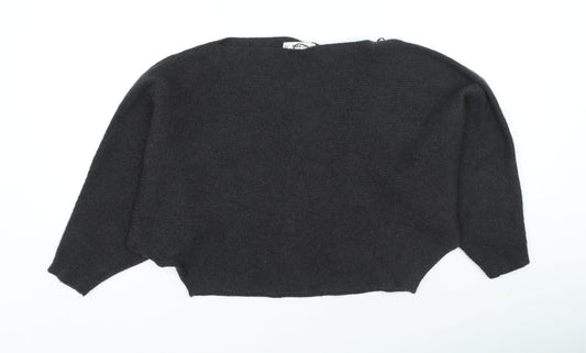Zara Womens Grey Scoop Neck Viscose Pullover Jumper Size M