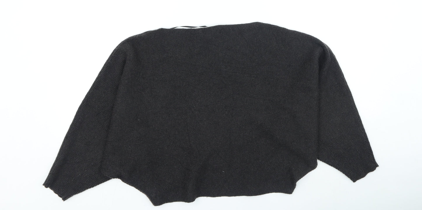 Zara Womens Grey Scoop Neck Viscose Pullover Jumper Size M