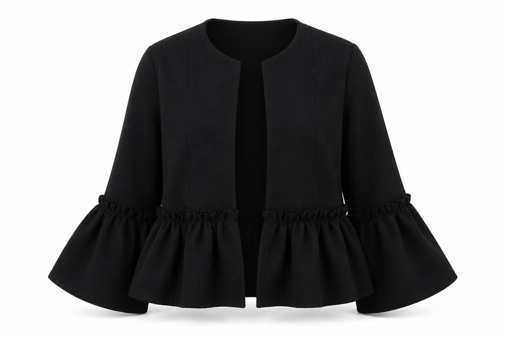 PRETTYLITTLETHING Womens Black V-Neck Polyester Cardigan Jumper Size 10