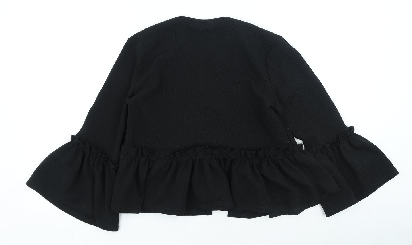 PRETTYLITTLETHING Womens Black V-Neck Polyester Cardigan Jumper Size 10