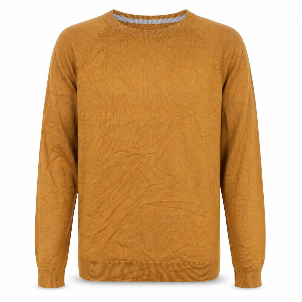 Pull&Bear Mens Brown Crew Neck Acrylic Pullover Jumper Size M