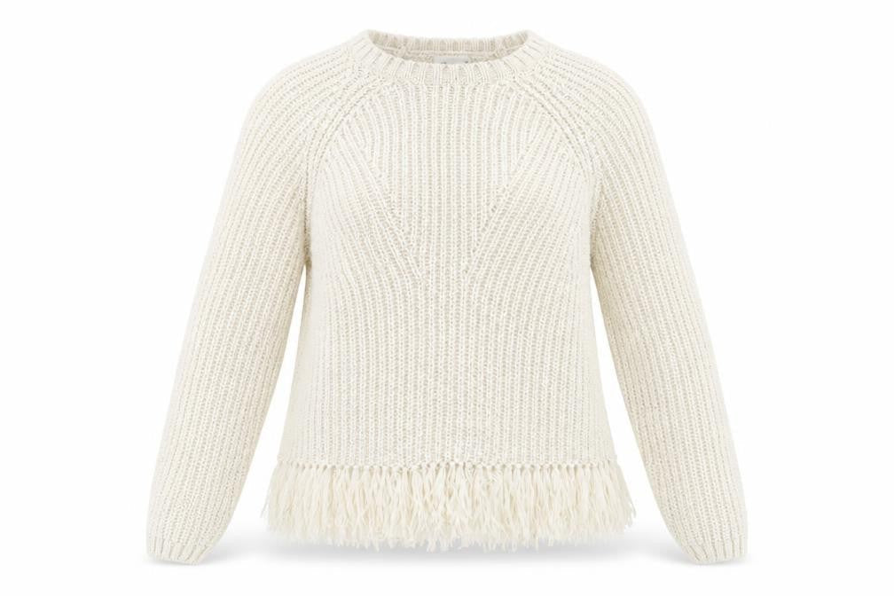 H&M Womens Beige Crew Neck Acrylic Pullover Jumper Size S
