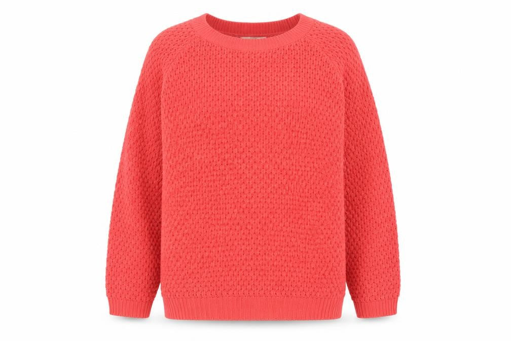George Womens Red Crew Neck Acrylic Pullover Jumper Size L