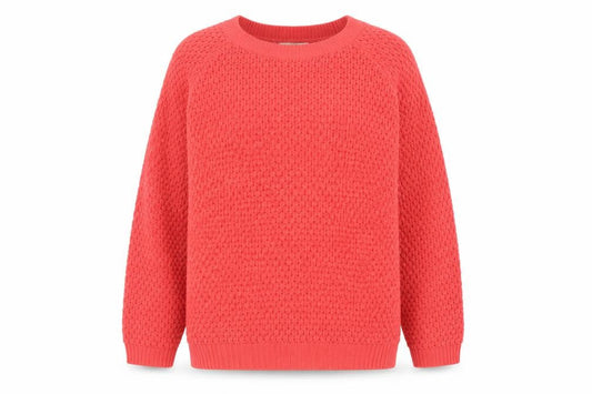 George Womens Red Crew Neck Acrylic Pullover Jumper Size L