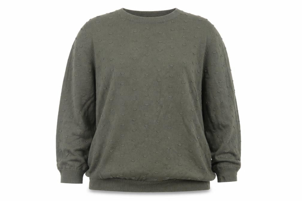 TU Womens Green Crew Neck Cotton Pullover Jumper Size 14
