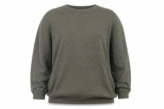 Tu Womens Green Crew Neck Cotton Pullover Jumper Size 14