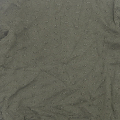Tu Womens Green Crew Neck Cotton Pullover Jumper Size 14