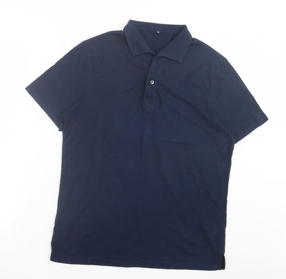 Preworn Womens Blue Polyester Basic Polo Size XL V-Neck