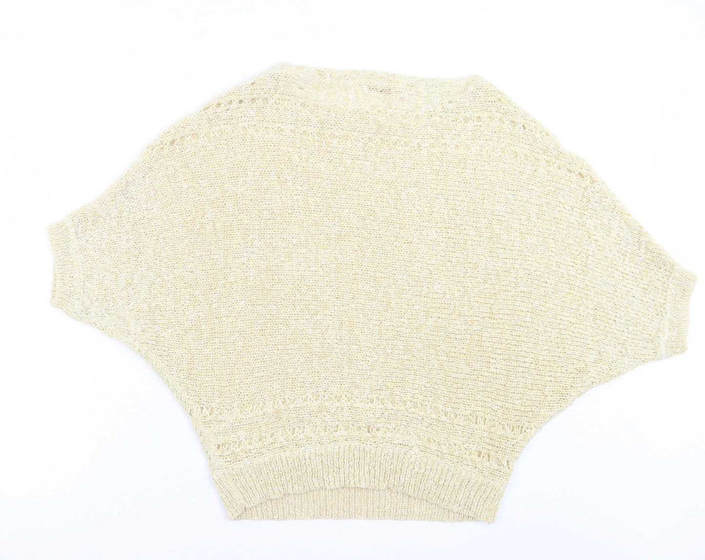 Miss Selfridge Womens Yellow Boat Neck Acrylic Pullover Jumper Size 12