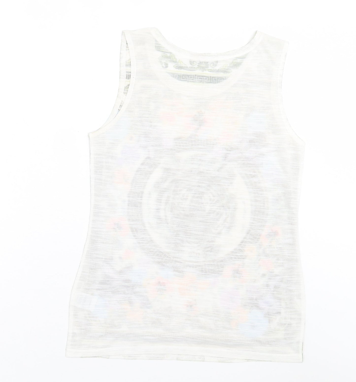 River Island Womens Multicoloured Geometric Polyester Basic Tank Size 8 Crew Neck