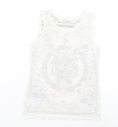 River Island Womens Multicoloured Geometric Polyester Basic Tank Size 8 Crew Neck