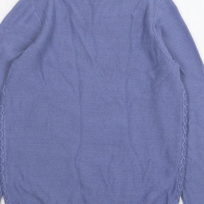 Preloved Isle Essentials Womens Blue Collared Acrylic Pullover Jumper Size 10 - Label
