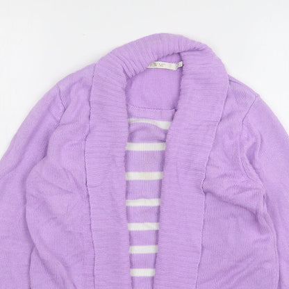 EWM Womens Pink Round Neck Striped Acrylic Pullover Jumper Size 10