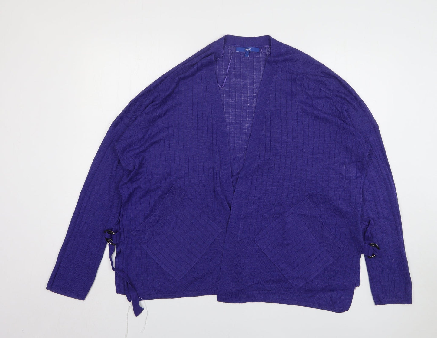 NEXT Womens Blue V-Neck Acrylic Cardigan Jumper Size L