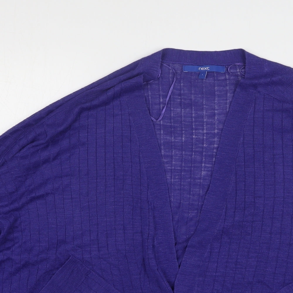 NEXT Womens Blue V-Neck Acrylic Cardigan Jumper Size L
