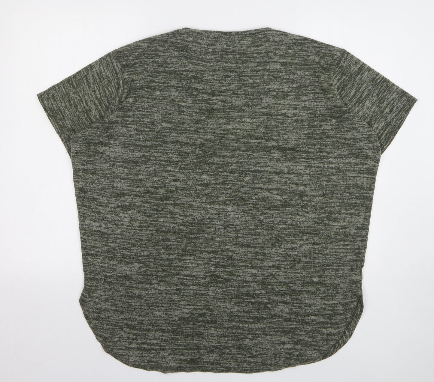 Select Womens Green V-Neck Polyester Pullover Jumper Size 16