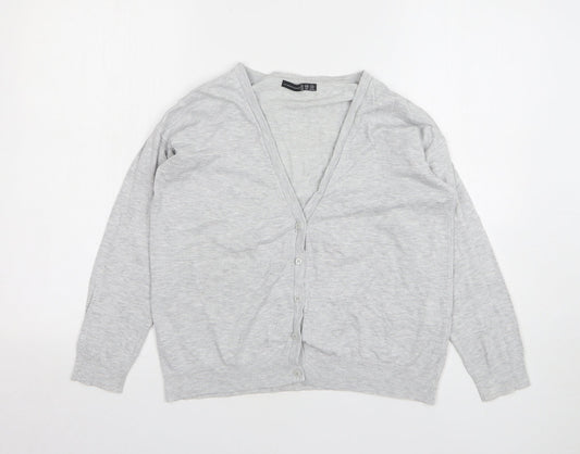 Atmosphere Womens Grey V-Neck Viscose Cardigan Jumper Size 12