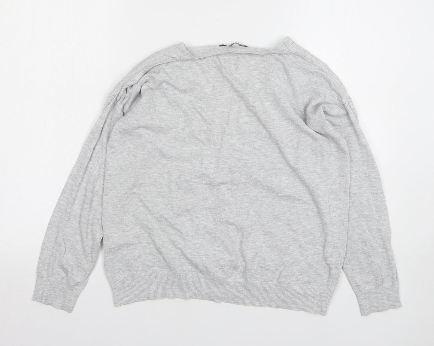 Atmosphere Womens Grey V-Neck Viscose Cardigan Jumper Size 12