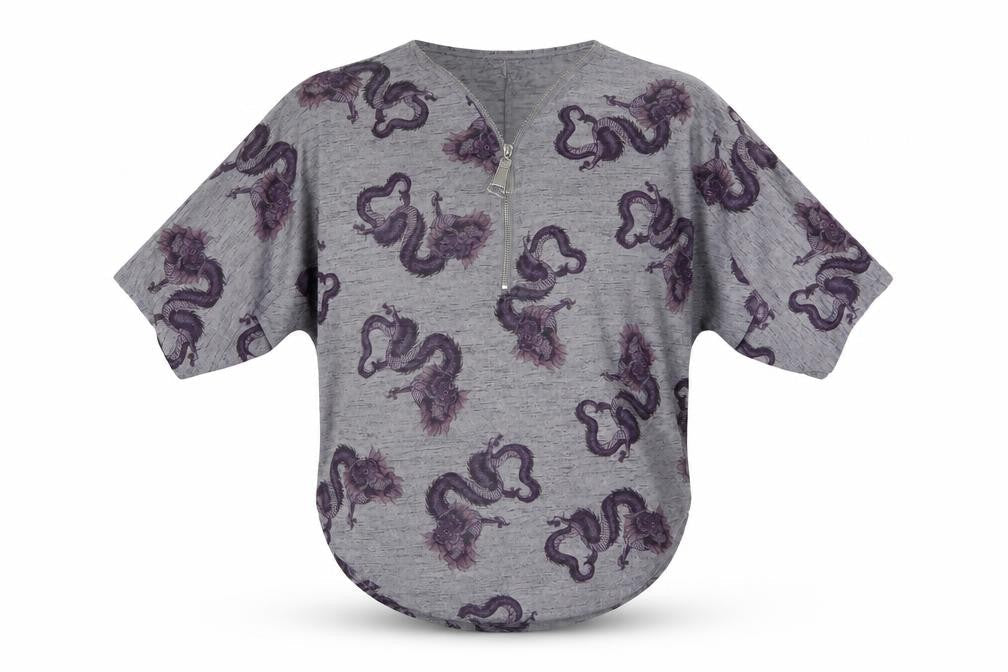 Apricot Womens Grey V-Neck Geometric Polyester Pullover Jumper Size S