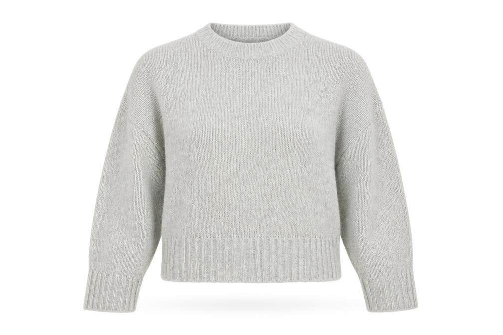 New Look Womens Grey Round Neck Acrylic Pullover Jumper Size M