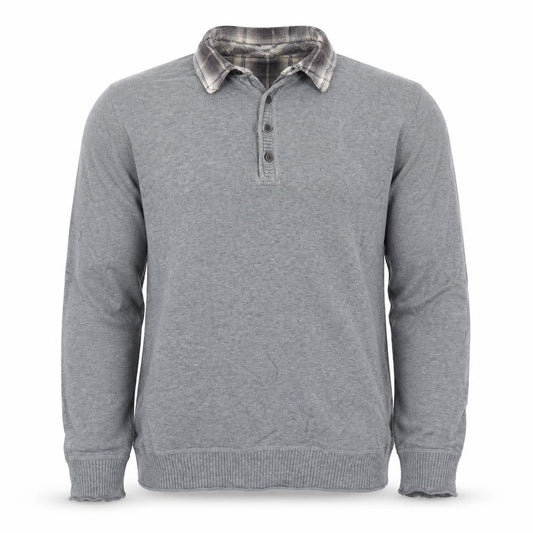 Marks & Spencer Mens Grey Collared Cotton Pullover Jumper Size M